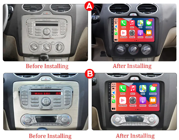 Ford Focus 2004–2011 Head Unit Upgrade Kit | Apple CarPlay & Android Auto | 9" Touchscreen