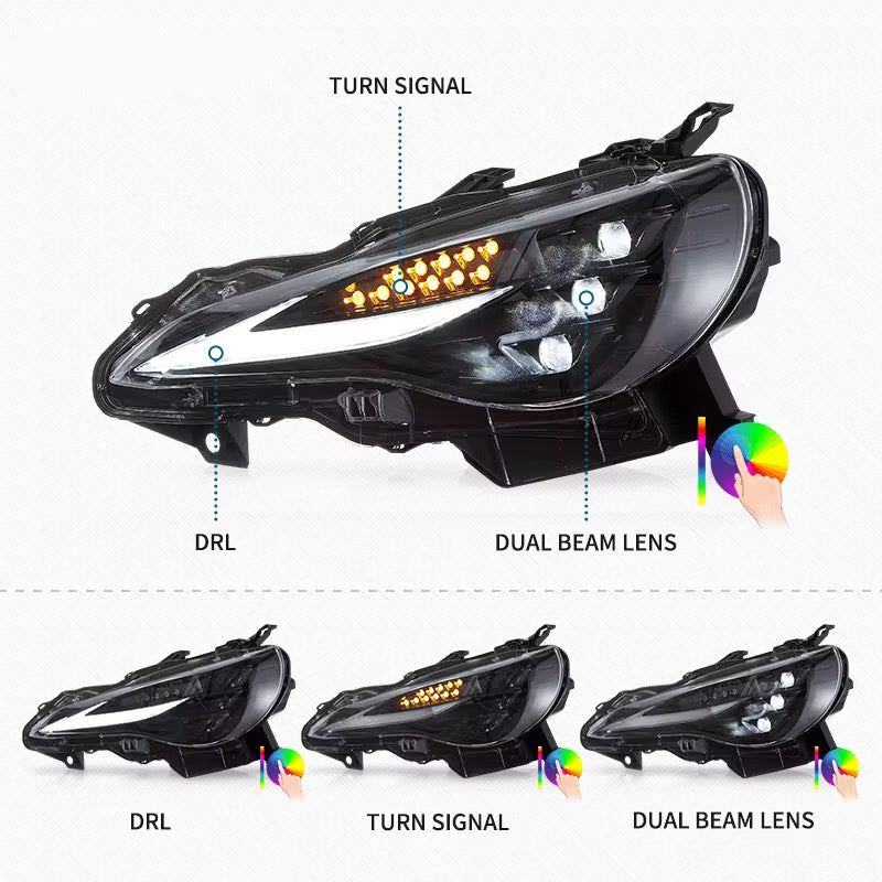 Toyota 86/Subaru BRZ 12'-21' LED RGB Dual Beam Headlight Kit